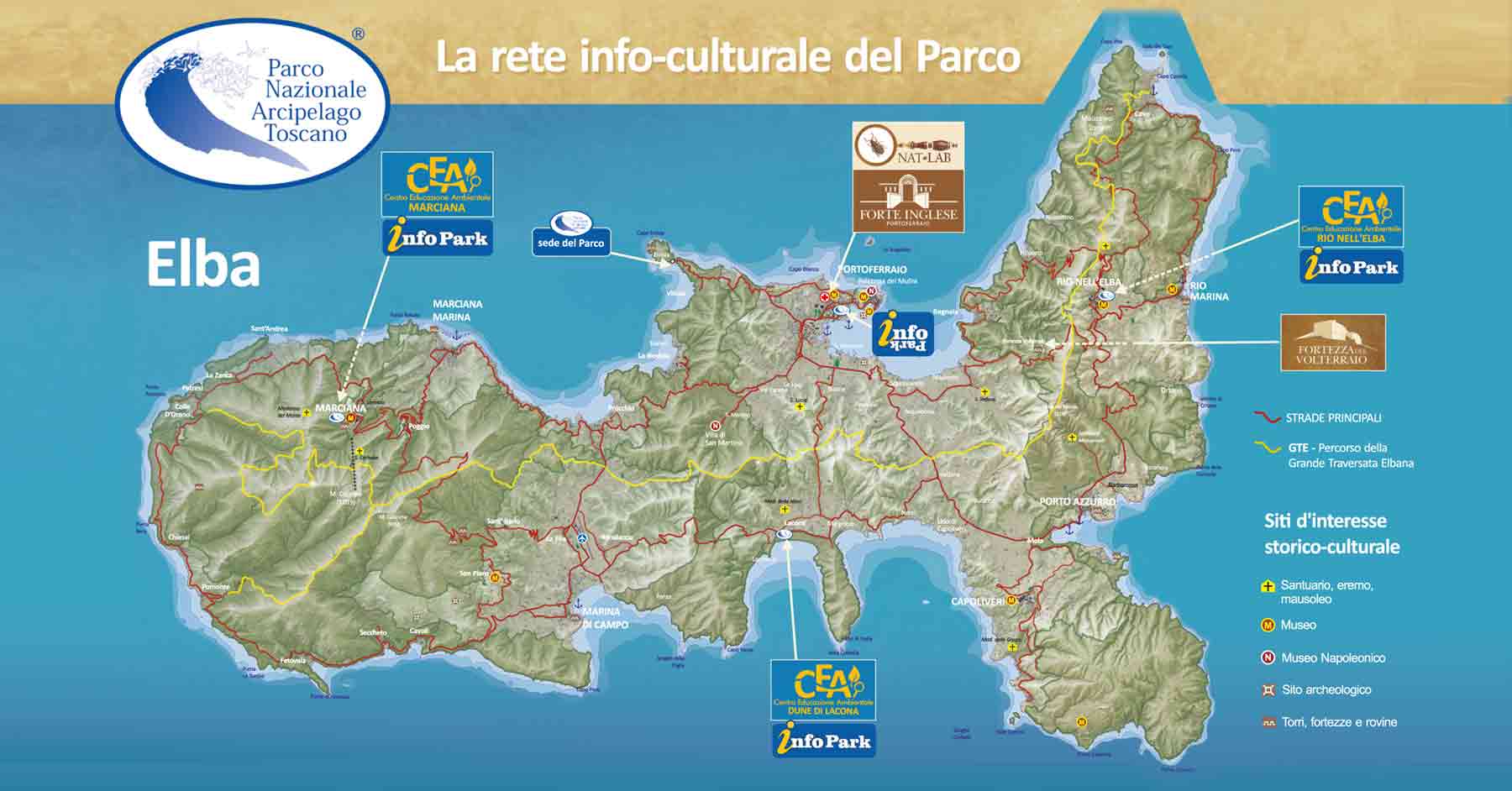 Mappa del Parco Arcipelago Toscano